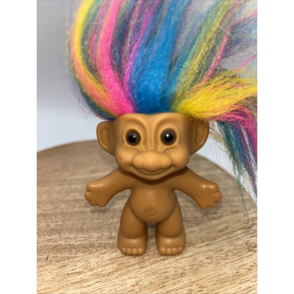 Vintage rainbow hair troll doll 3" with out hair action figure Kids toy Boy Girl - Picture 2 of 5